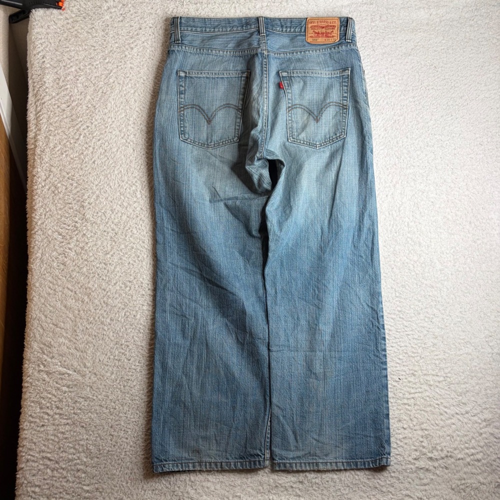 Levis 569 Y2K Loose Straight Leg Jeans Mens 34x30 (35x29) Blue Cotton FADE Baggy